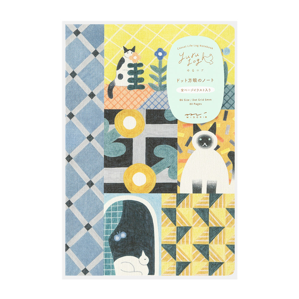 Carnet dot illustré B6 Chat - Yuru Journal – Midori première de couverture