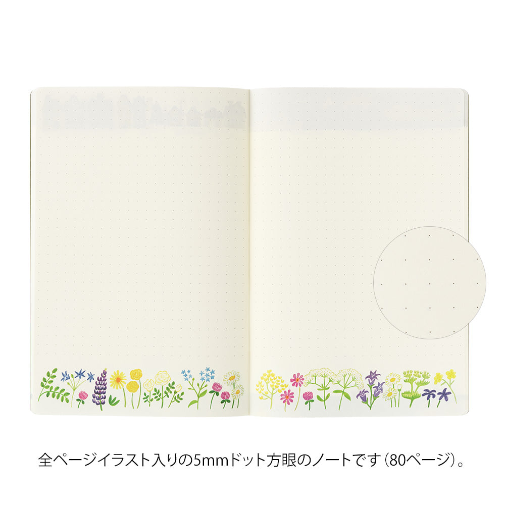 carnet-dot-illustre-b6-vegetal-yuru-journal-midori vue 3