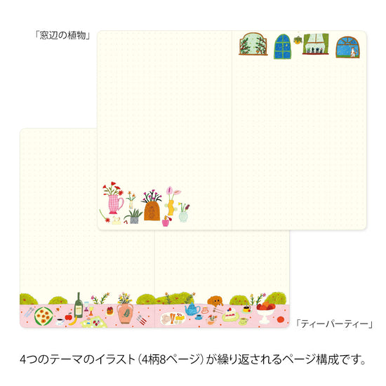 carnet-dot-illustre-b6-la-vie-yuru-journal-midori vue 3