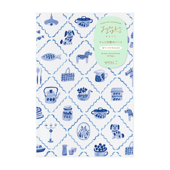 Carnet dot illustré B6 Nordique Bleu - Yuru Journal – Midori