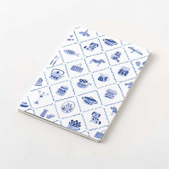 Carnet dot illustré B6 Nordique Bleu - Yuru Journal – Midori couverture