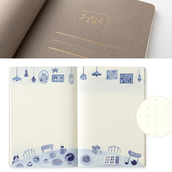 Carnet dot illustré B6 Nordique Bleu - Yuru Journal – Midori illustration