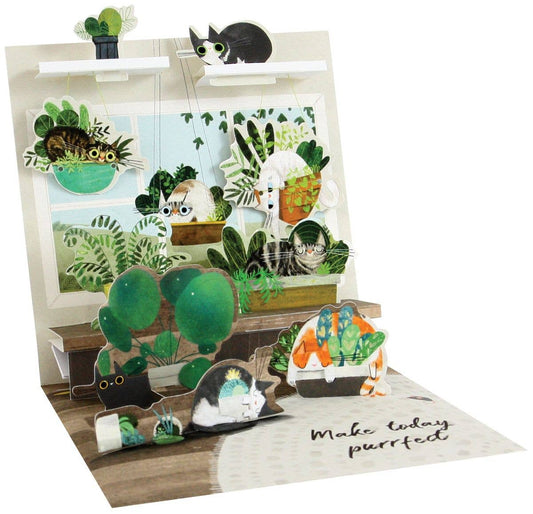 Carte pop-up – Chats & Plantes