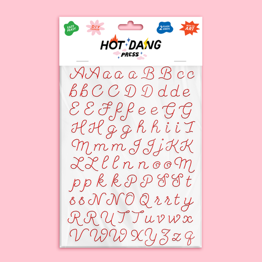 Patch thermocollant Hot Dang Press Alphabet brodé rouge