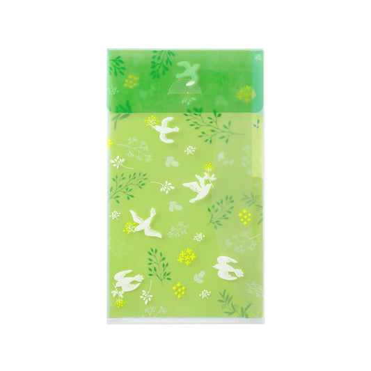 Pochettes / chemises à onglets Midori A6 oiseaux vert