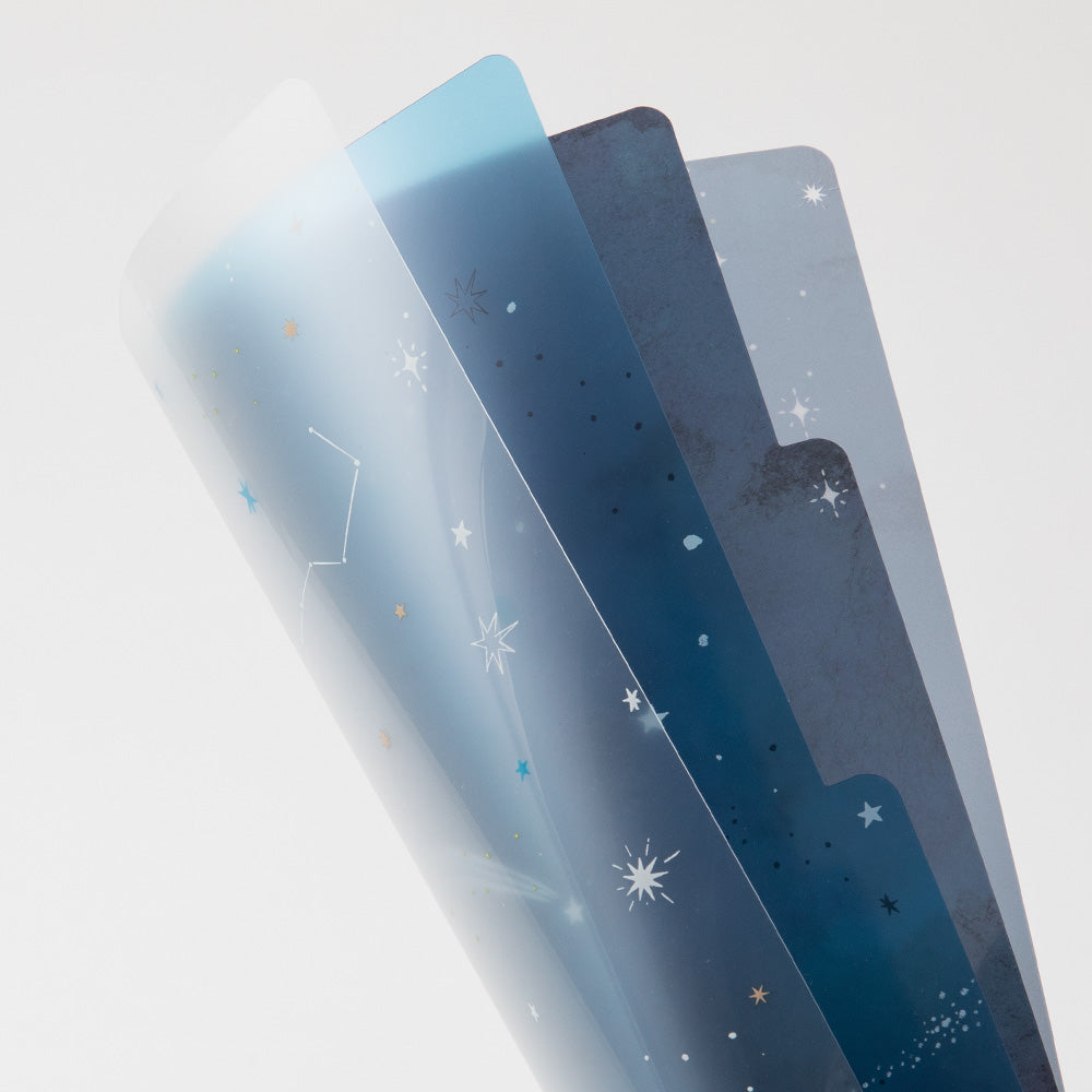 Pochettes / chemises à onglets Midori A4 étoiles onglets