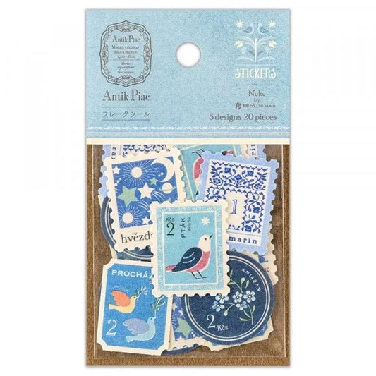 Stickers timbre – Antik Piac – Bleu vintage