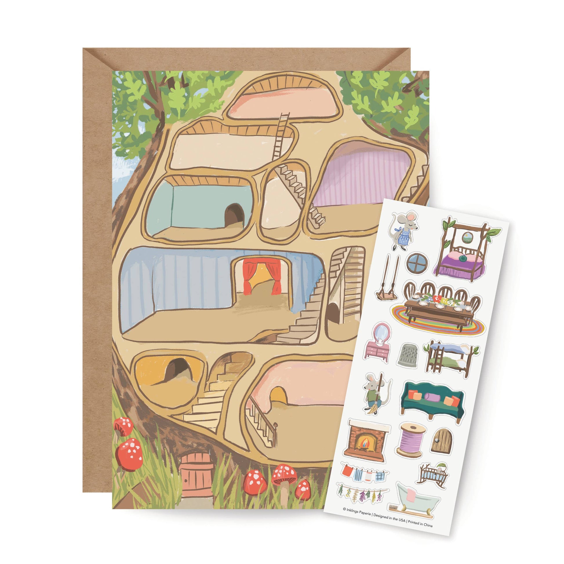 carte-sticker-scene-mouse-house vue 1