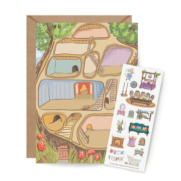 carte-sticker-scene-mouse-house vue 1