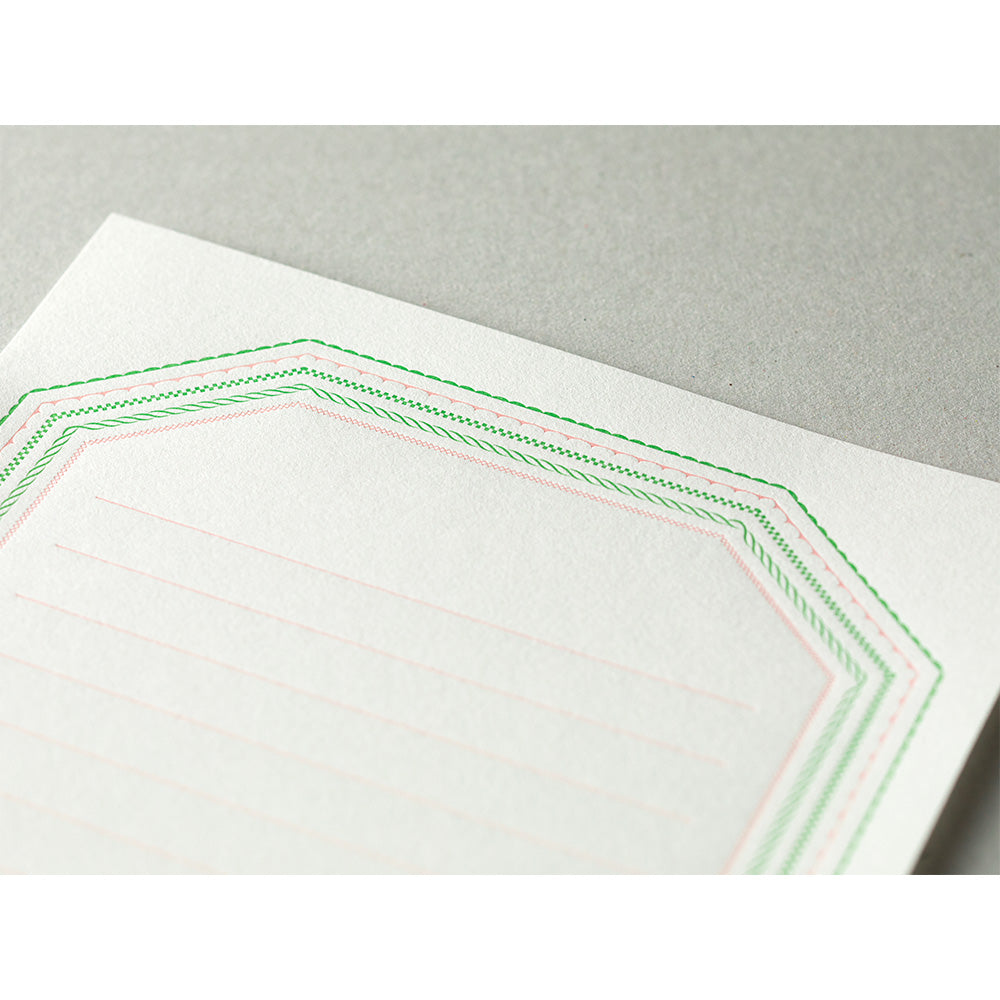 Coffret de papier à lettres Midori – Impression Letterpress - (couleurs au choix) zoom rose