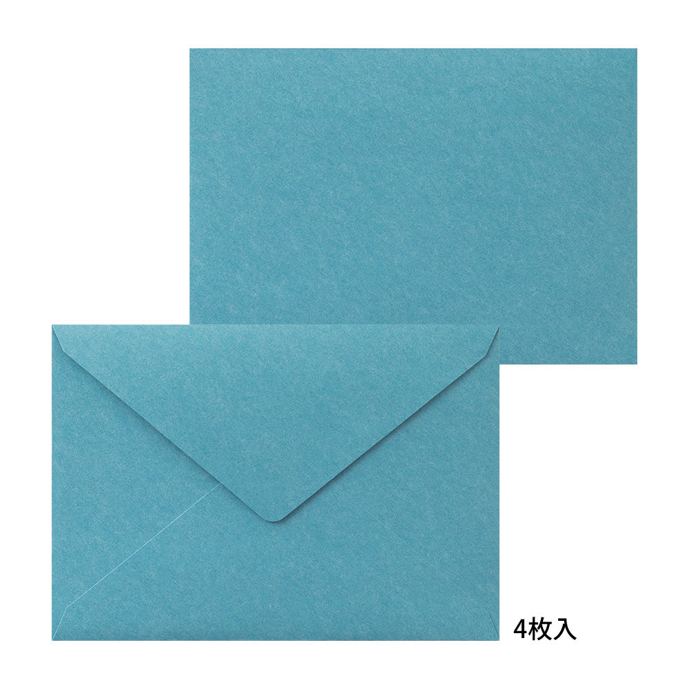 Coffret de papier à lettres Midori – Impression Letterpress - (couleurs au choix) enveloppes bleues