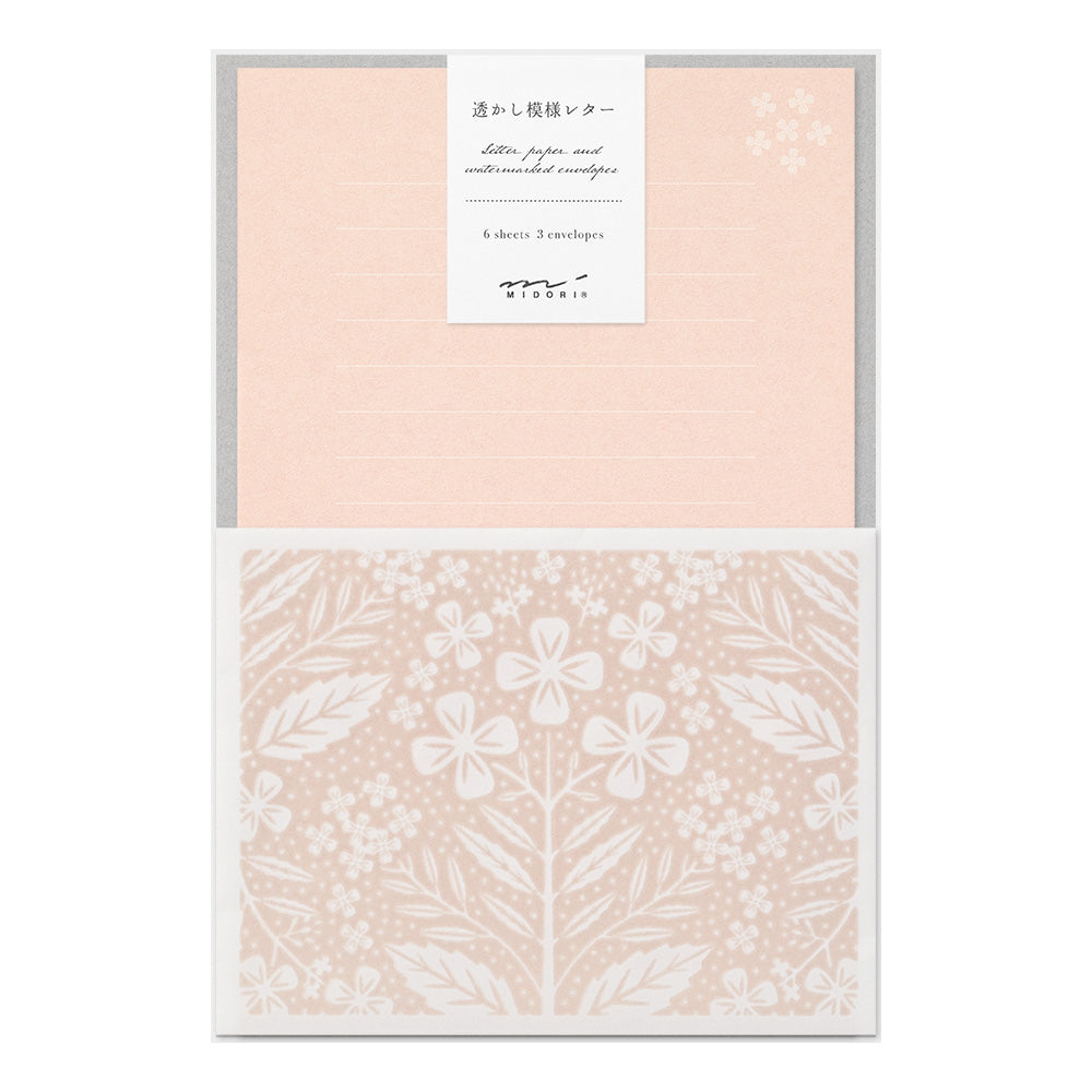 set-papier-et-enveloppes-en-filigrane-rose vue 1