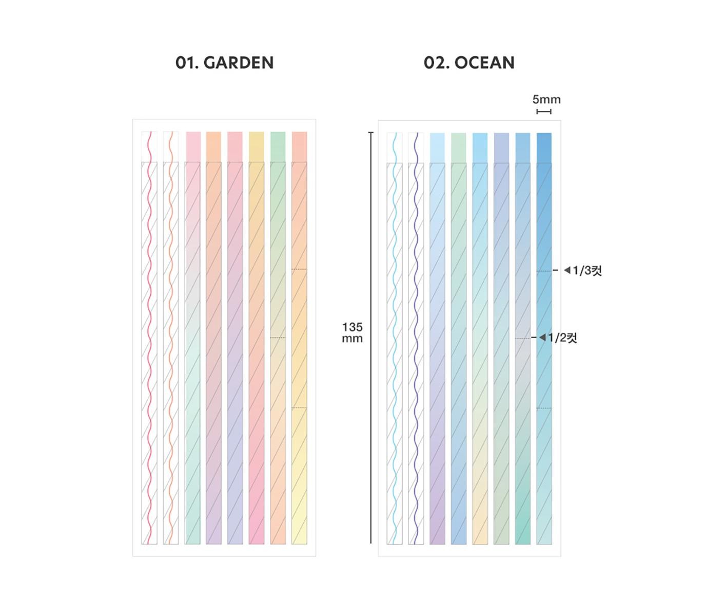 marque-pages-adhesifs-long-surligneurs-ocean vue 4