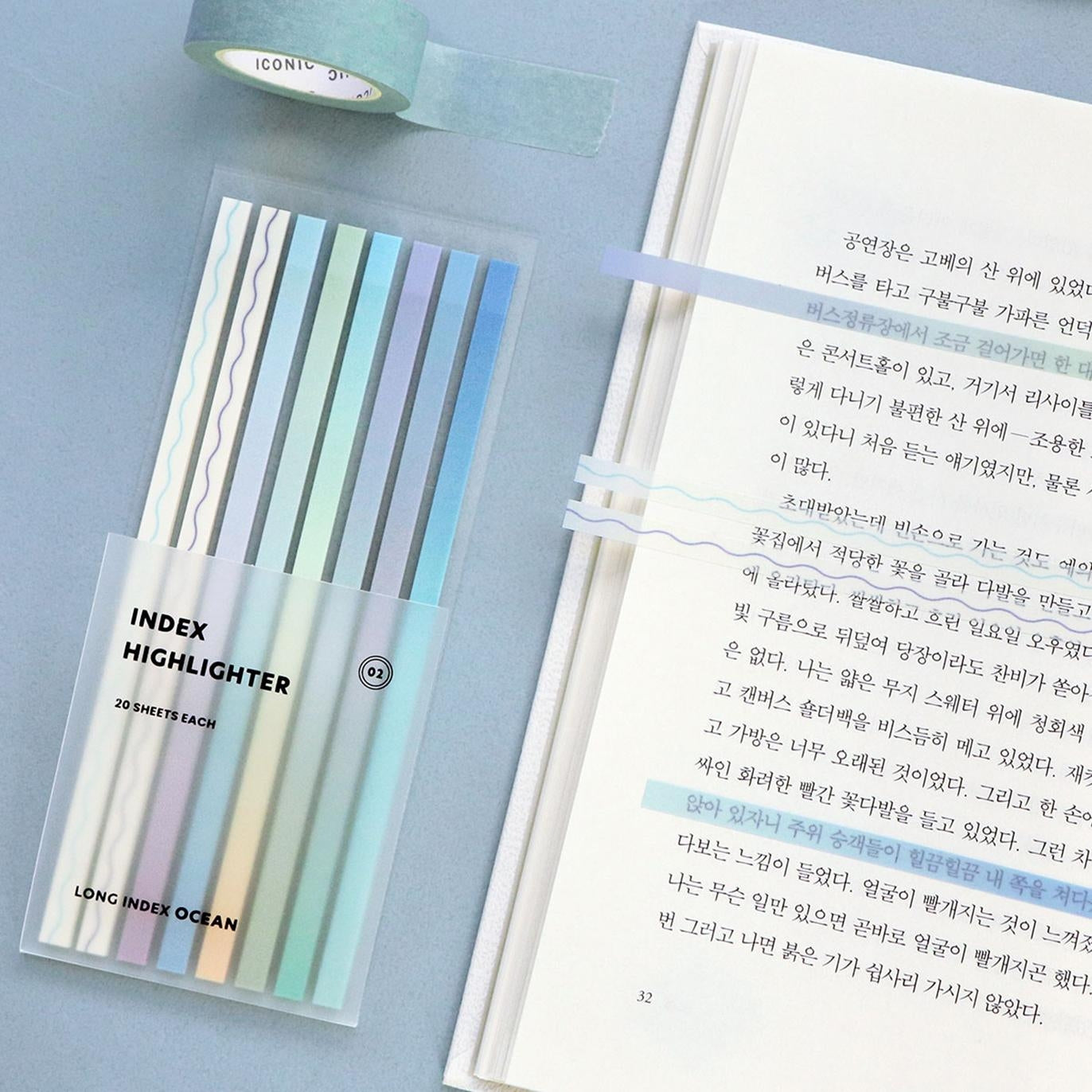 marque-pages-adhesifs-long-surligneurs-ocean vue 12