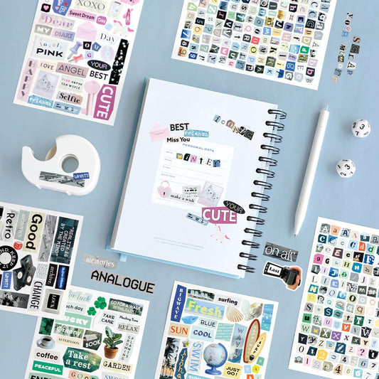 Planche de stickers – Esprit découpage/collage