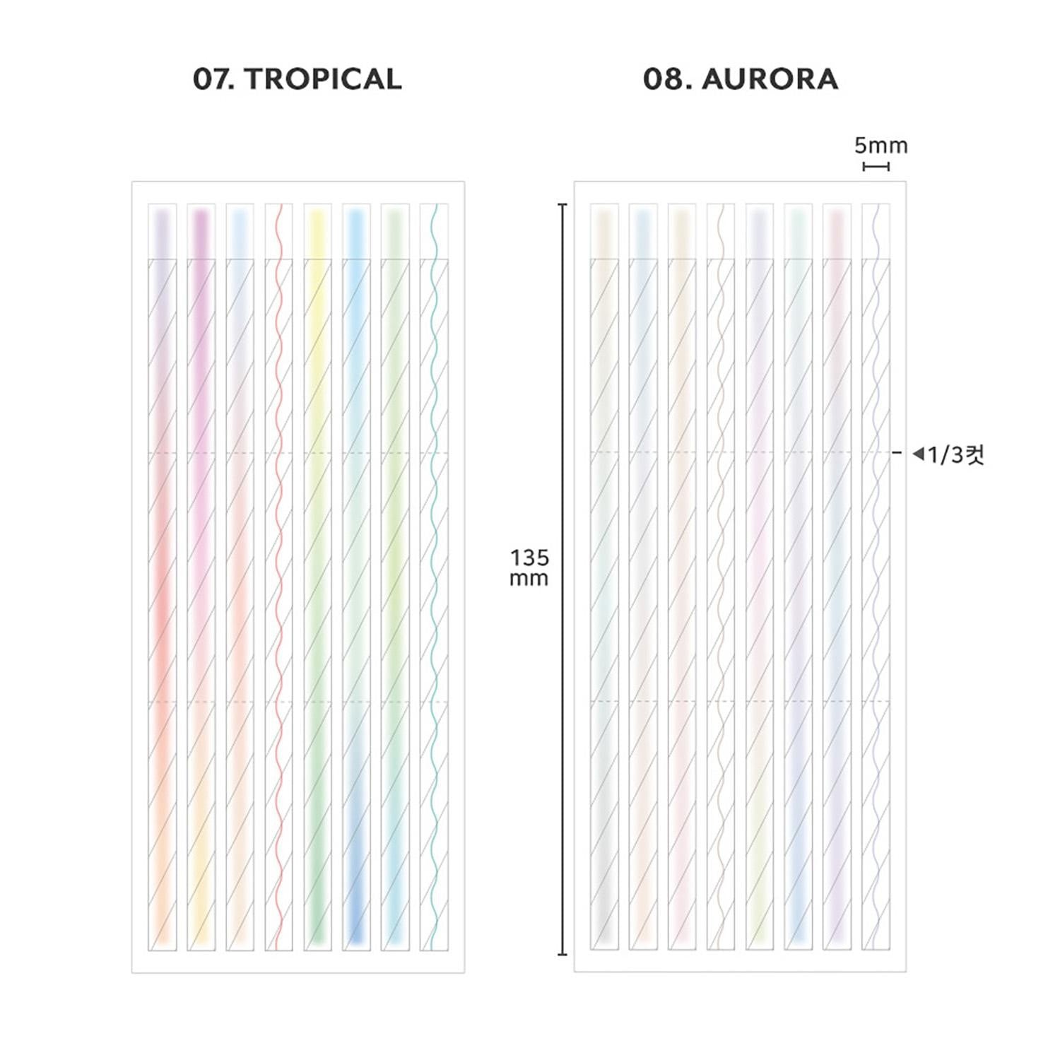 marque-pages-adhesifs-long-surligneurs-tropical vue 4