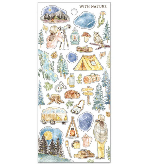 Stickers illustrés – Aquarelle Nature & Camping