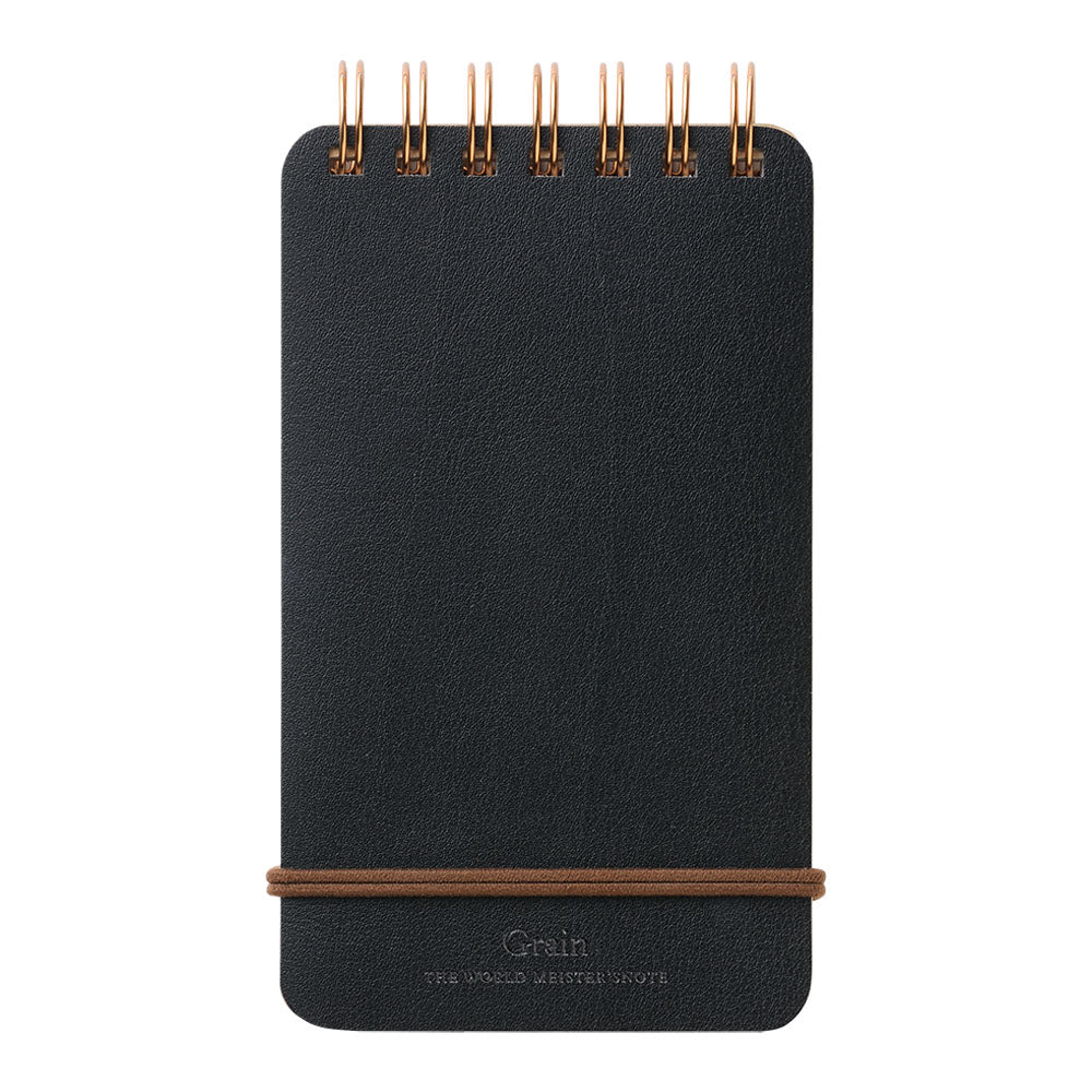 Bloc-notes Grain Paper – Cuir recyclé & papier japonais noir