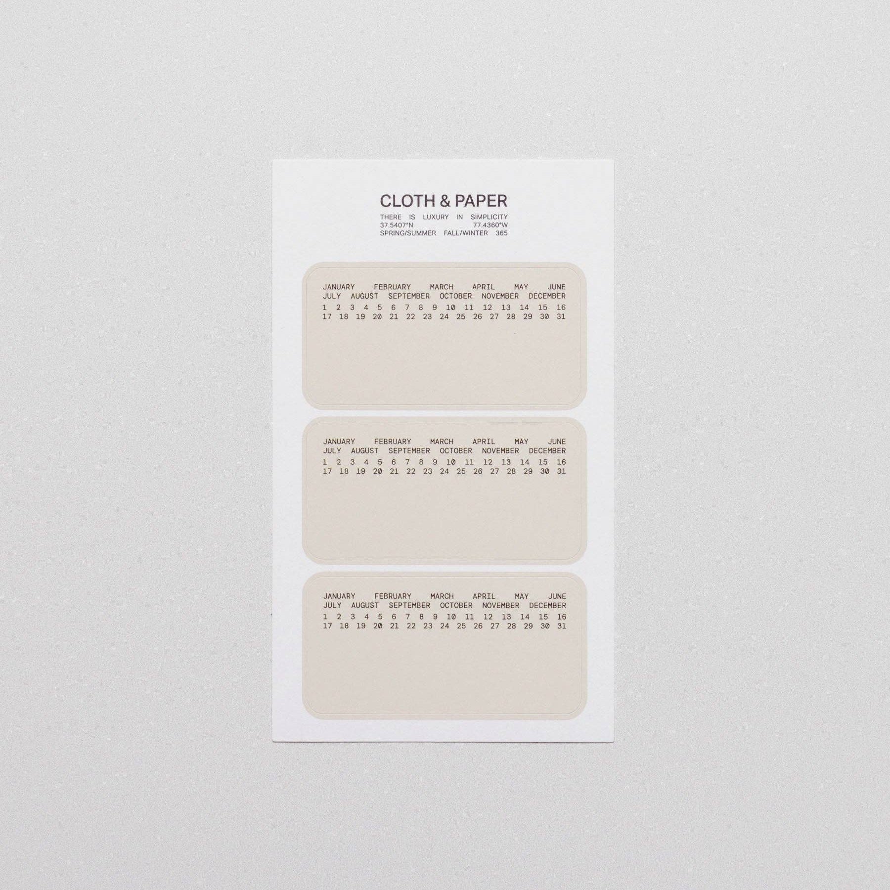 Cloth & Paper – Autocollants de planificateur d’étiquettes mois