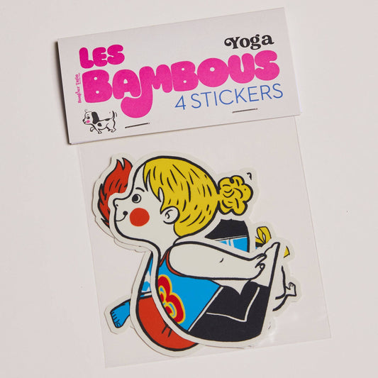 Ensemble d'autocollant stickers Yoga Les bambous Bonjour Tatin