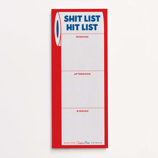 bloc notes shit list hit list Crispin Finn