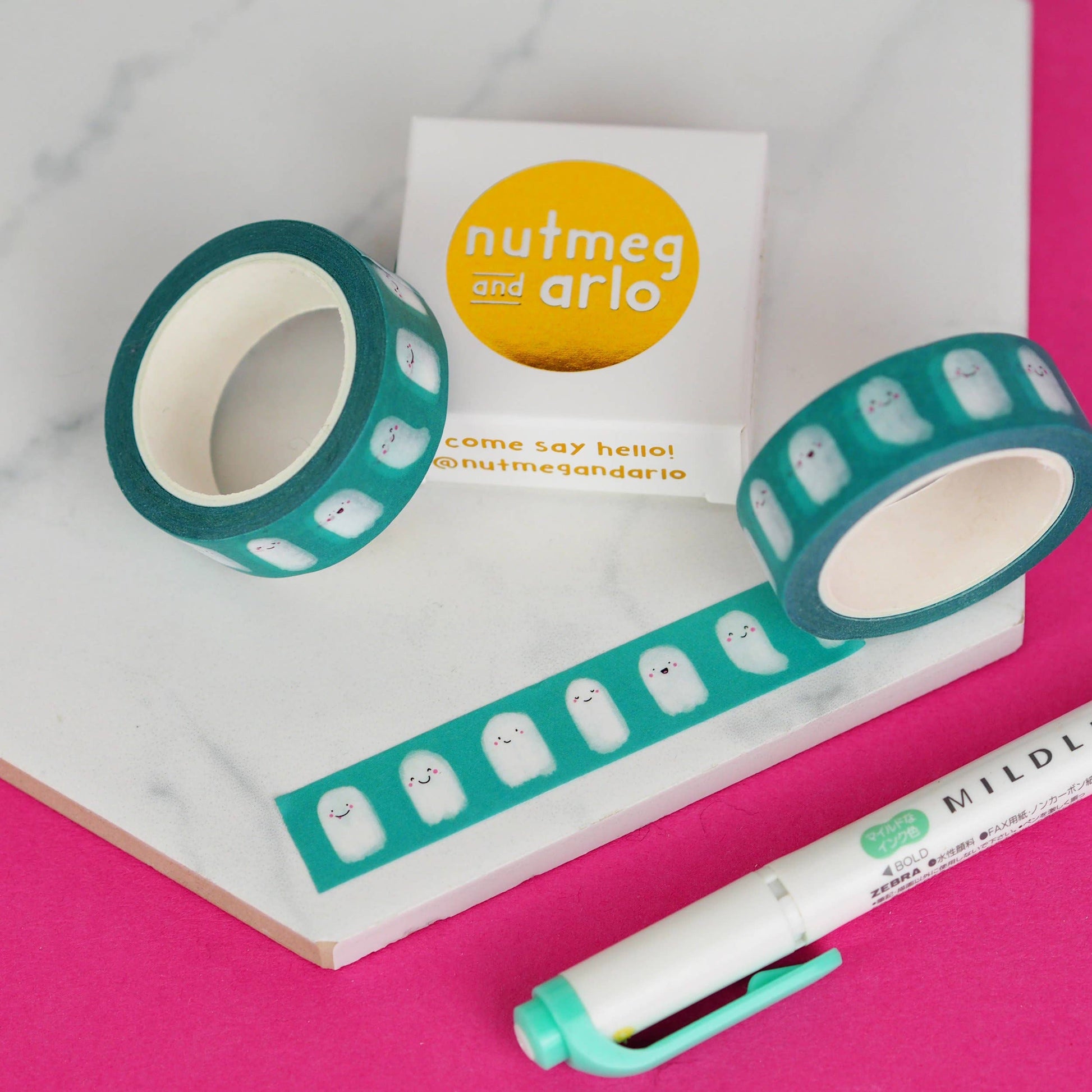 Washi Tape Green ghost