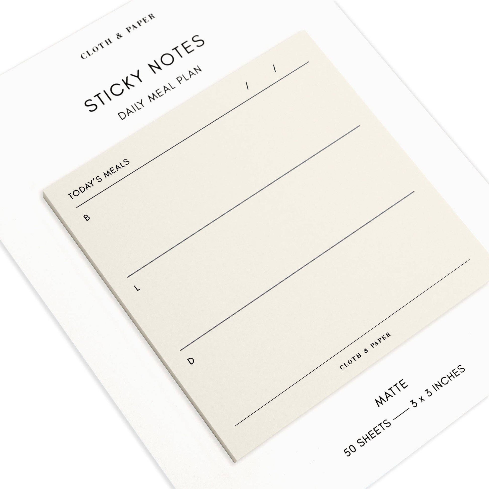 Cloth & Paper – Notes autocollantes "Today's Meals"