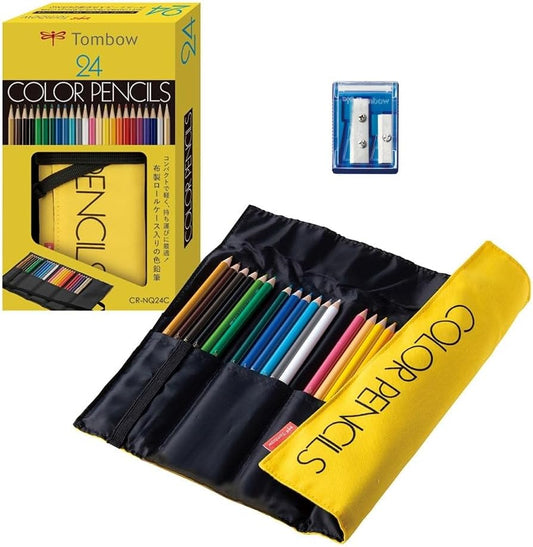 tombow-set-de-24-crayons-de-couleur-avec-trousse-enroulable vue 1