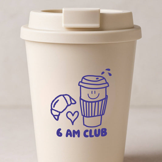 Gobelet à emporter « 6 am Club » – Crème