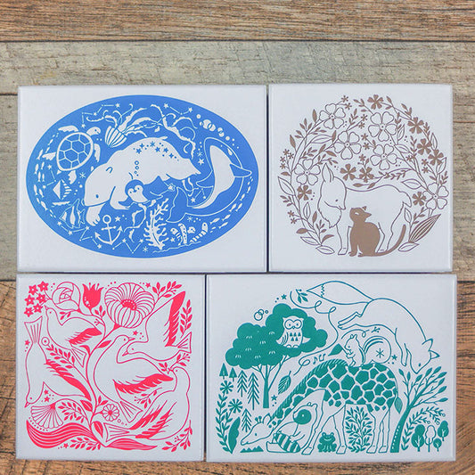 Tampon bois blanc KodomoNokao – Design japonais - Animaux