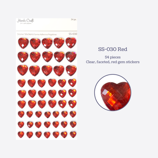 Autocollants en strass cœur – Acrylique transparent  2 options disponibles