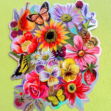 Katie Daisy – Sticker holographique Bouquet