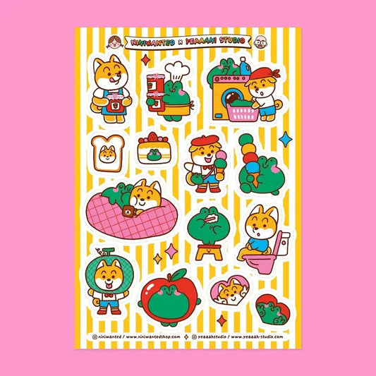 Planche de 14 stickers « Mimi & Bobby » – Collaboration avec Niniwanted – Yeaaah! Studio