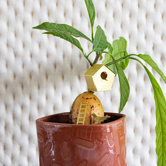 Mini nichoir en laiton - Décoration pour plantes