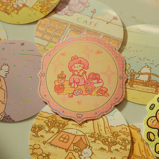 Sticker holographique “Picnic Girl” – 2jingis2jing