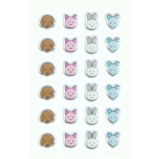 Mini autocollants gonflés Animaux – 24 pièces – Paper Poetry