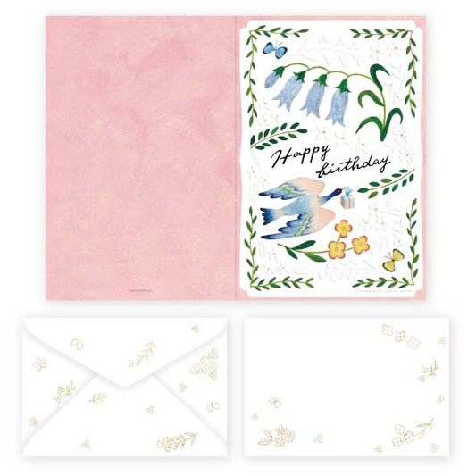 Carte illustrée enveloppe illustrée happy birthday