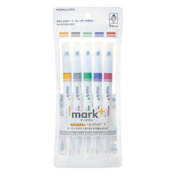 lot 5 feutres double mine couleurs primaire mark+ kokuyo