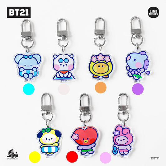 Porte-clés acrylique BT21 minini – SUMMER  (Personnages au choix)