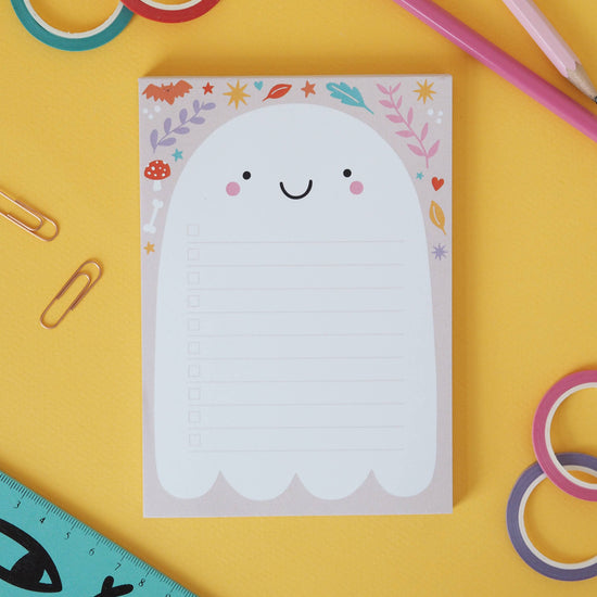 Joli bloc-notes coloré Mini Ghost - A6 fantôme et halloween