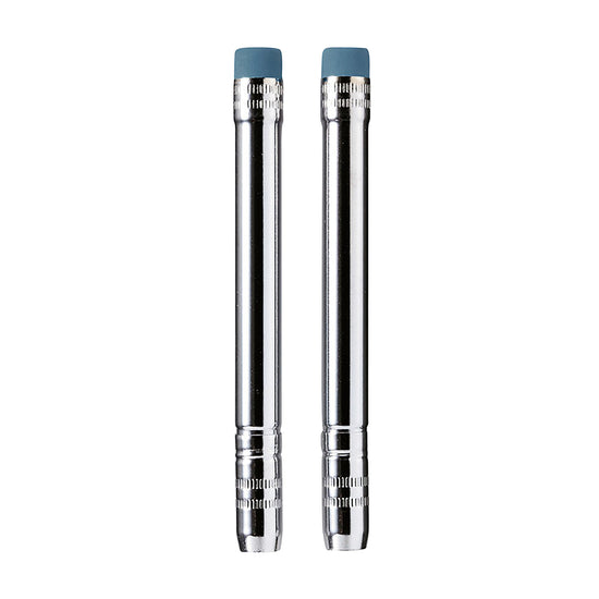 Rallonge-crayon en métal avec gomme – Set de 2 chrome