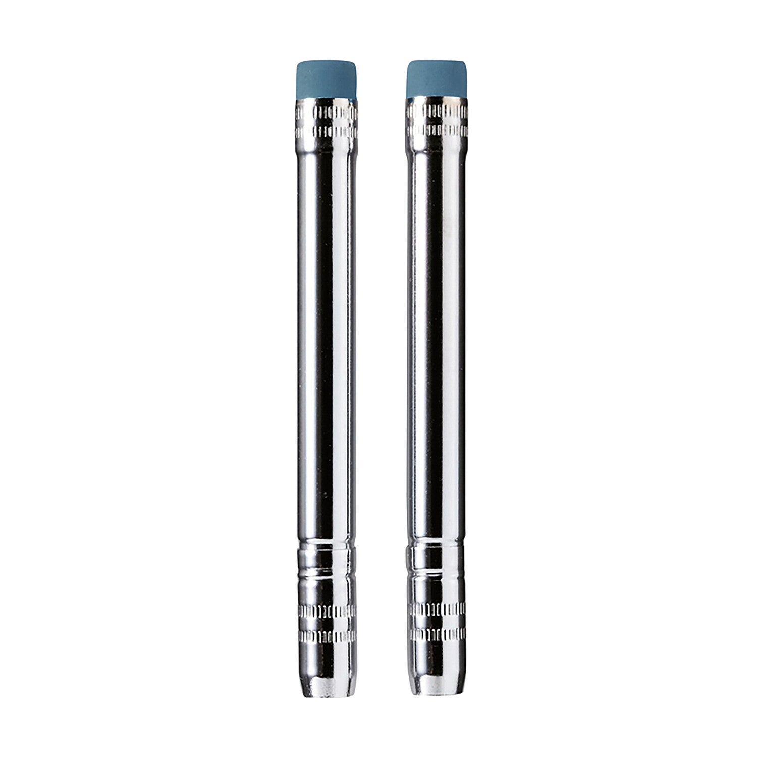 Rallonge-crayon en métal avec gomme – Set de 2 chrome