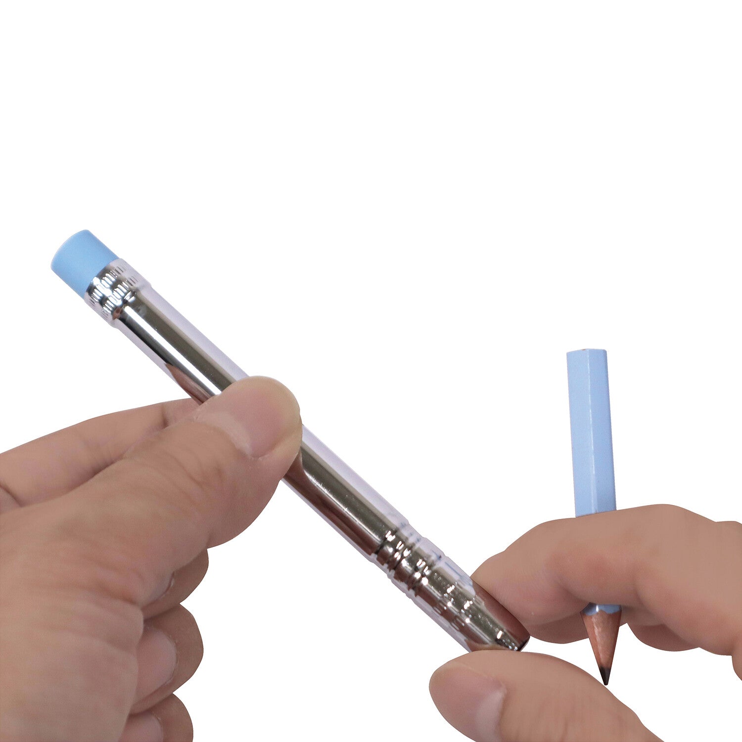 Rallonge-crayon en métal avec gomme – Set de 2 utilisation