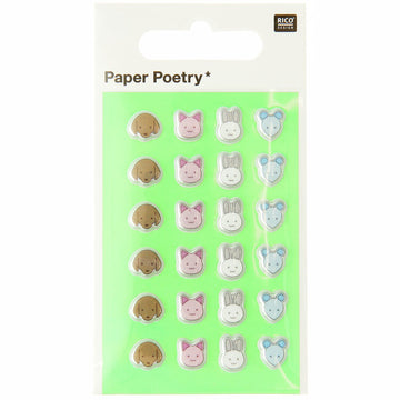 Mini autocollants gonflés Animaux – 24 pièces – Paper Poetry