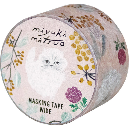 Masking tape – Chats & plantes – Miyuki Matsuo  (Largeur 25 mm) (plusieurs variantes)