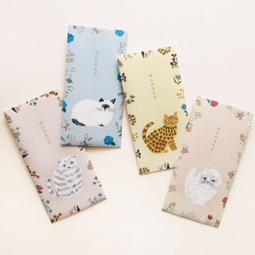 Enveloppe longue Pochibukuro – Chats & plantes – Miyuki Matsuo