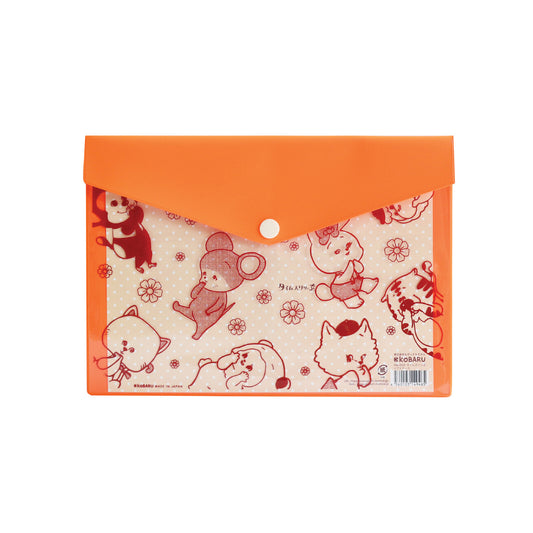 Pochette souple A5 rétro nostalgique (Orange)