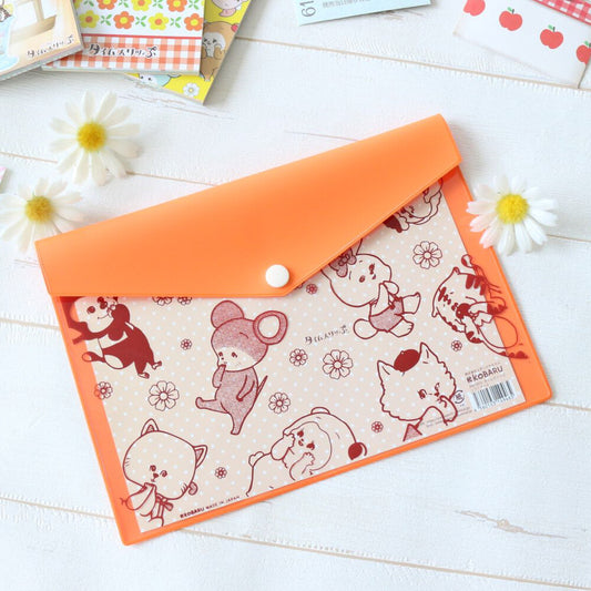 Pochette souple A5 rétro nostalgique (Orange)