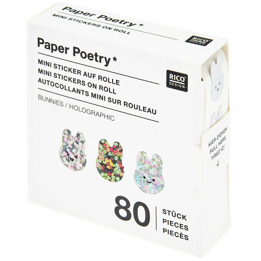 Mini autocollants Chingu – Lapins ou Ours – 80 pièces - Avec boîte distributrice - Paper Poetry