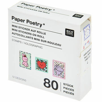 Paper Poetry – Mini stickers Timbre "Chingu" - Avec distributeur - Paper Poetry